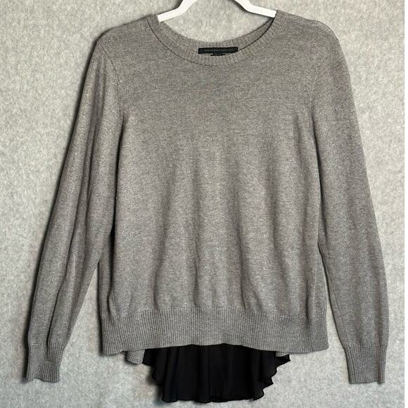 Katherine‎ Barclay Sz L Chiffon Back Drapey Wool Blend Sweater whimsy sheer - Picture 2 of 8